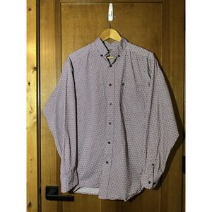 Ariat Mens Medium Purple Floral Button Front Western Shirt Long Sleeve Casual